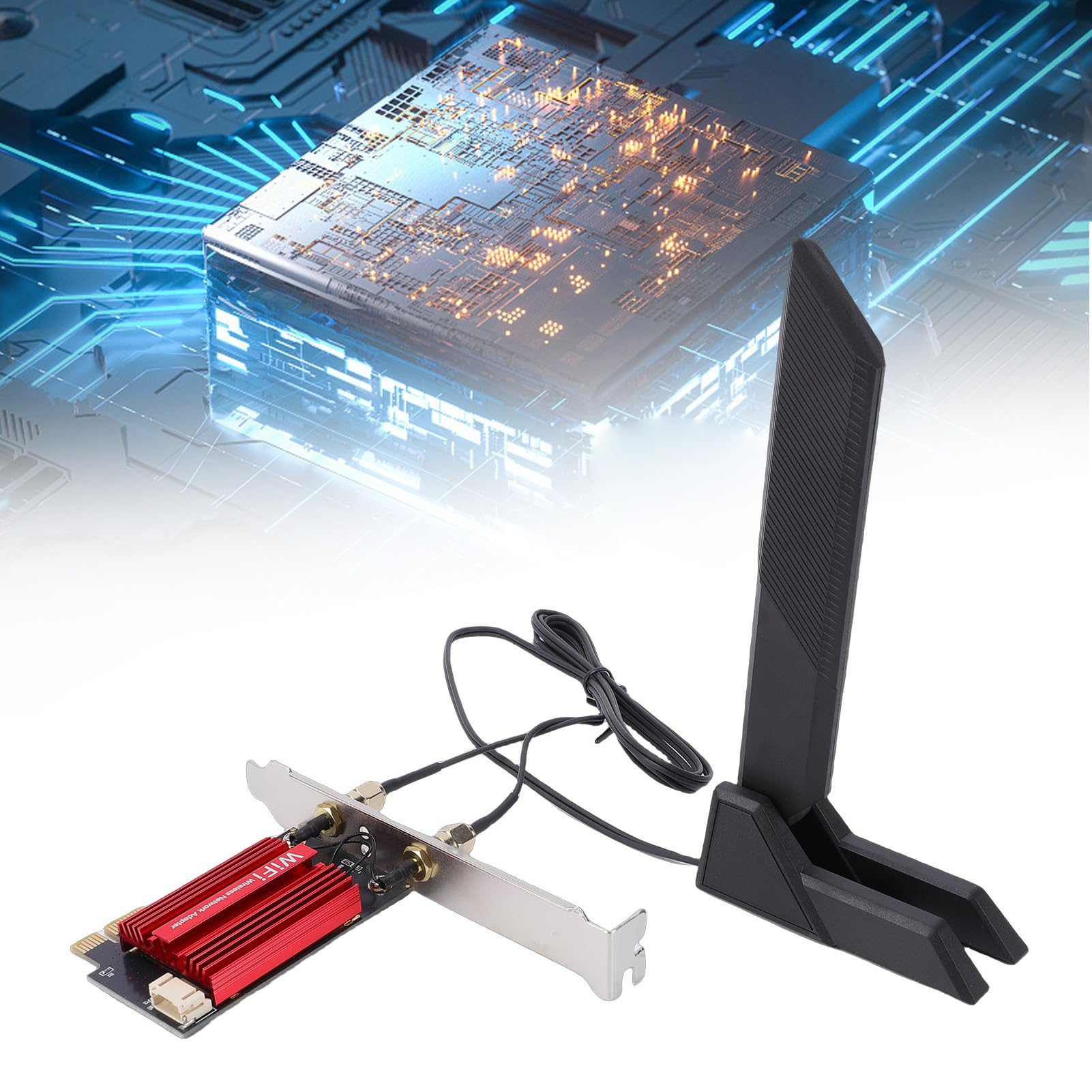 Generic Bezprzewodowa Karta Sieciowa WiFi 7 PCIe 6G 5G 2.4G, Szybszy Transfer Danych dla Profesjonalistów Zajmujących się Multimediami