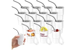 Sublimation Shot Glasses Blanks - 16 Pack 3oz White Mini Tumblers for Sublimation
