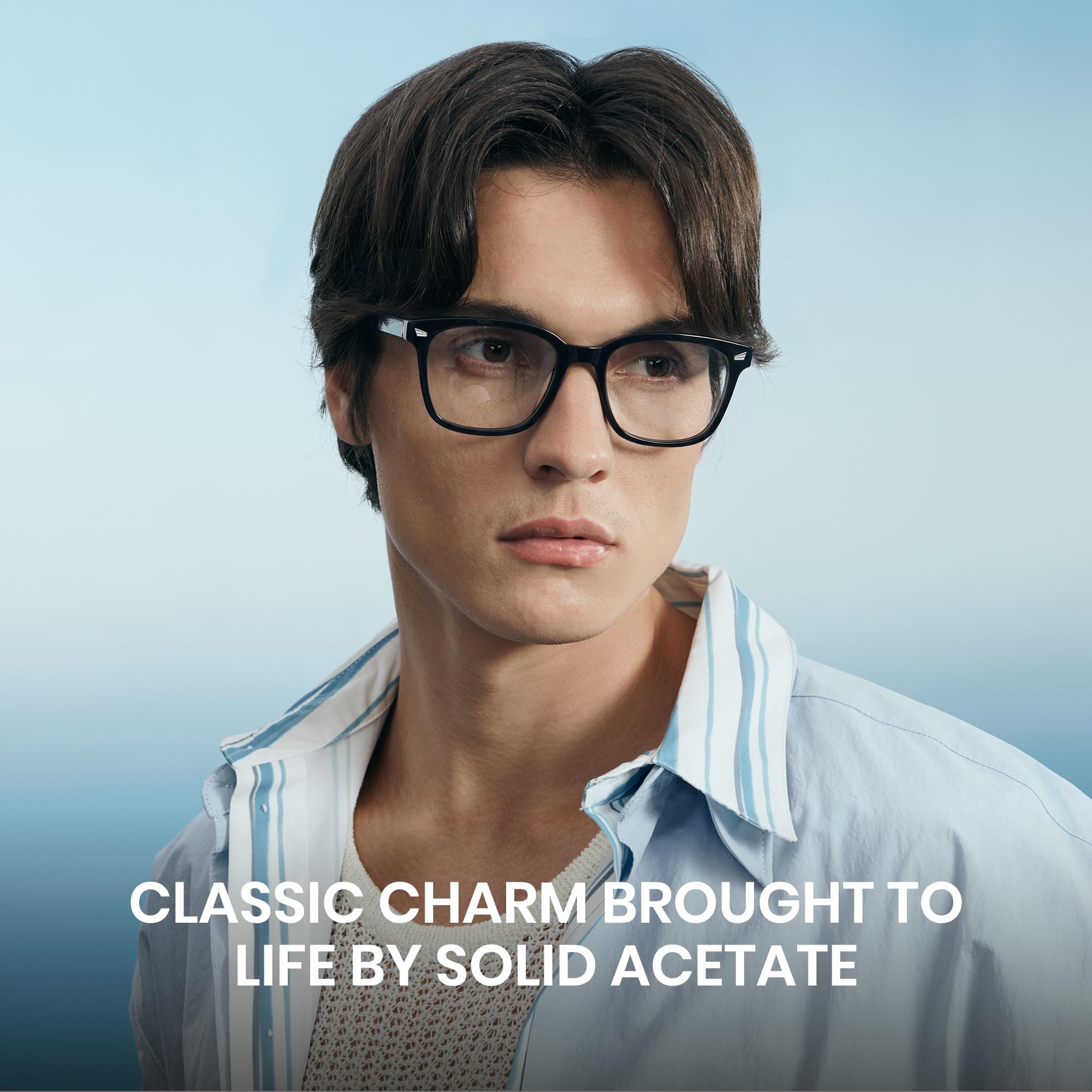 Cyxus Acetato Gafas de Luz Azul Hombre Mujere Montura Cuadrado A8082T01 | Reduce La Fatiga Visual,Protección UV,Estilo Retro, Ideal para el Trabajo de Oficina y La Vida Cotidiana
