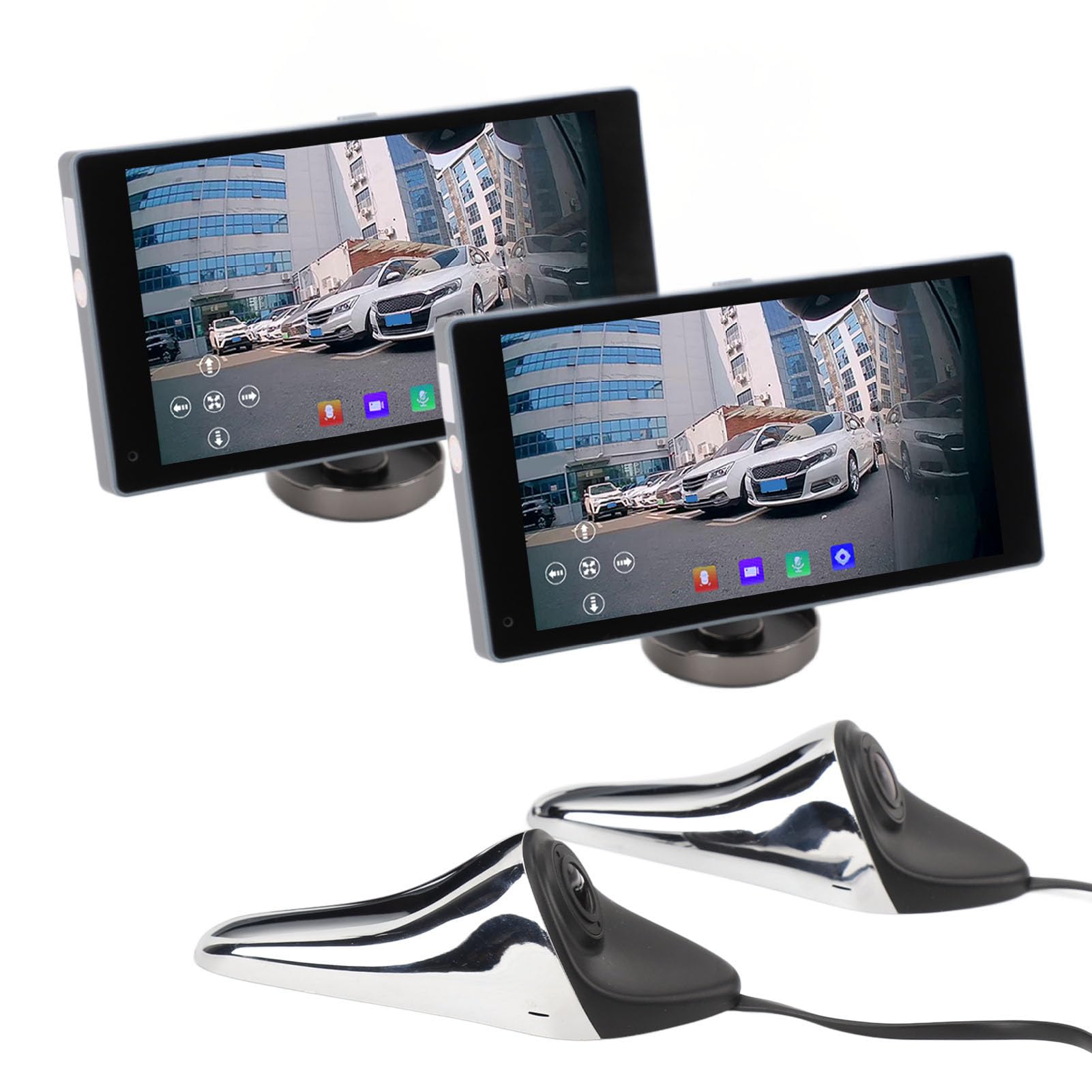 System kamer martwego punktu widzenia z boku, z 15-calowym ekranem dotykowym HD 1920 x 1080P, ostrzeżenie o martwym polu AI, nagrywanie DVR dla bezpieczeństwa pojazdu (SM502AI)