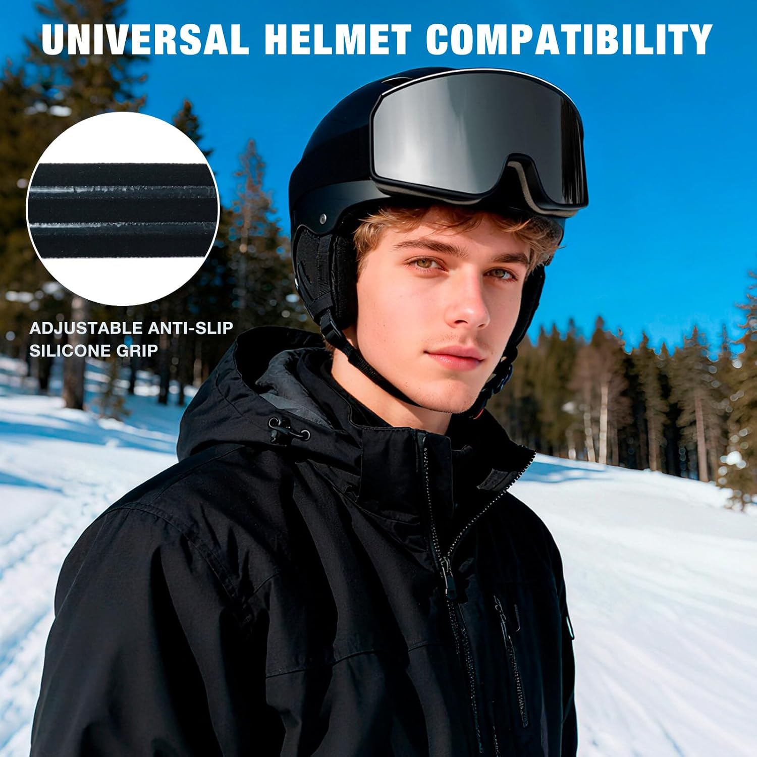 Ski Goggles OTG for Men Women, Anti-fog UV Protection Snowboard Goggles Snow Goggles Skiing Snowmobile for Adult Youth - Image 2
