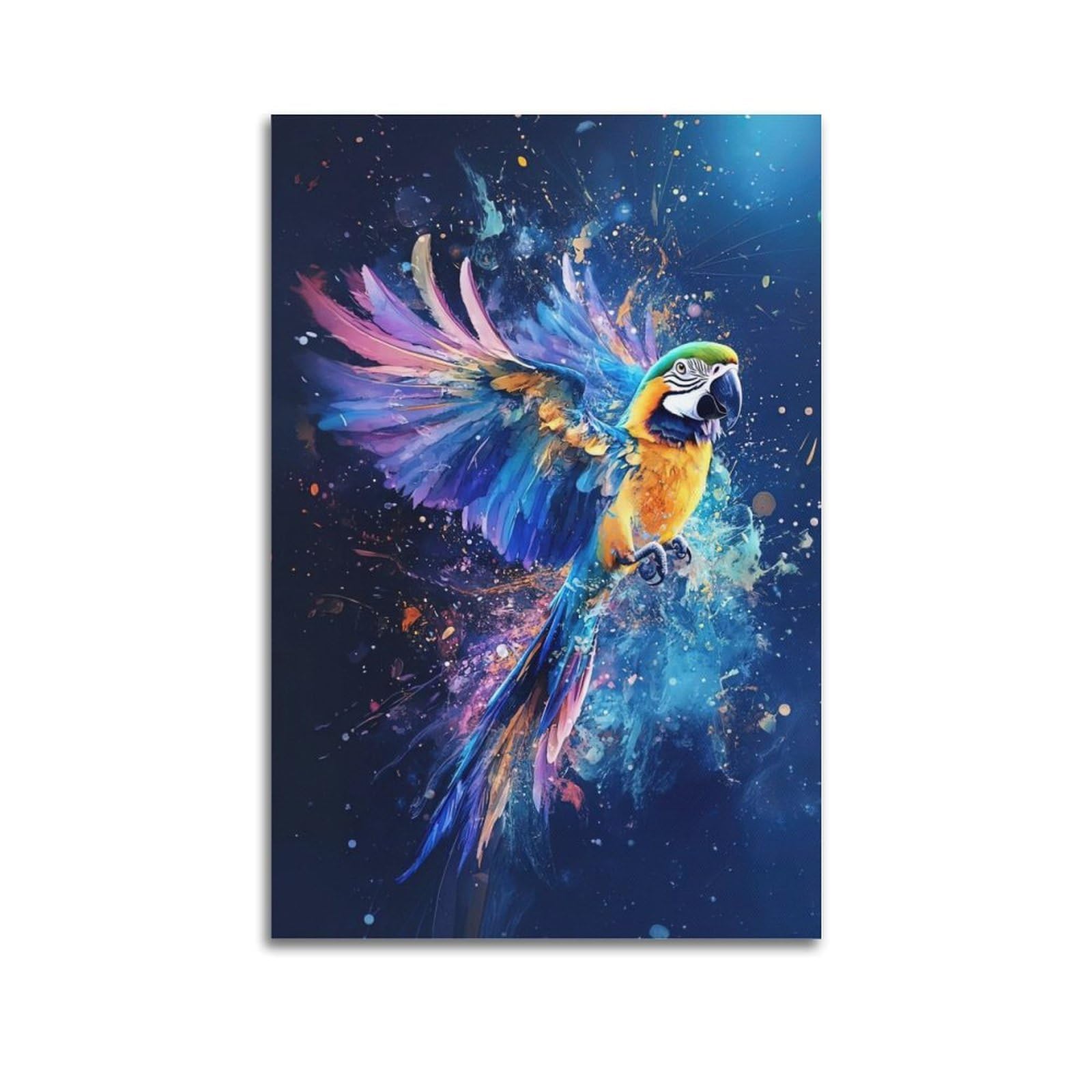 ZSZWHJ Animal Poster Parrot in The Sky Poster Decorative Painting Canvas Wall Posters And Art Picture Print Modern Family Bedroom Decor Posters 24x36inch(60x90cm)