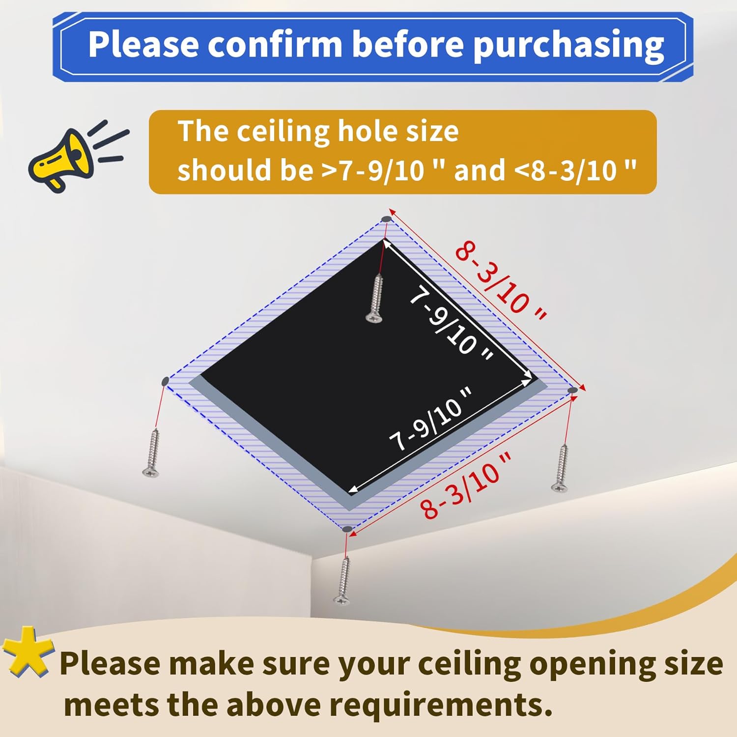 Bathroom Fan with Light, Ceiling Mount Quiet Square Bathroom Exhaust Fan with Color Change Light 3000K/4000K/6000K, Home Vent Fan and Light Combo, 1.0 Sones 110 CFM 110V 4" Duct