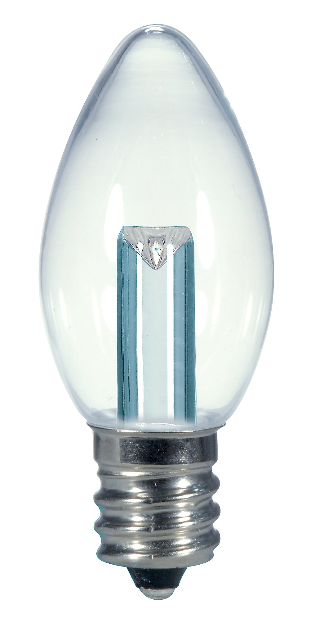 Satco S9156 Candelabra Bulb in Light Finish 2 13 inches Candela Clear