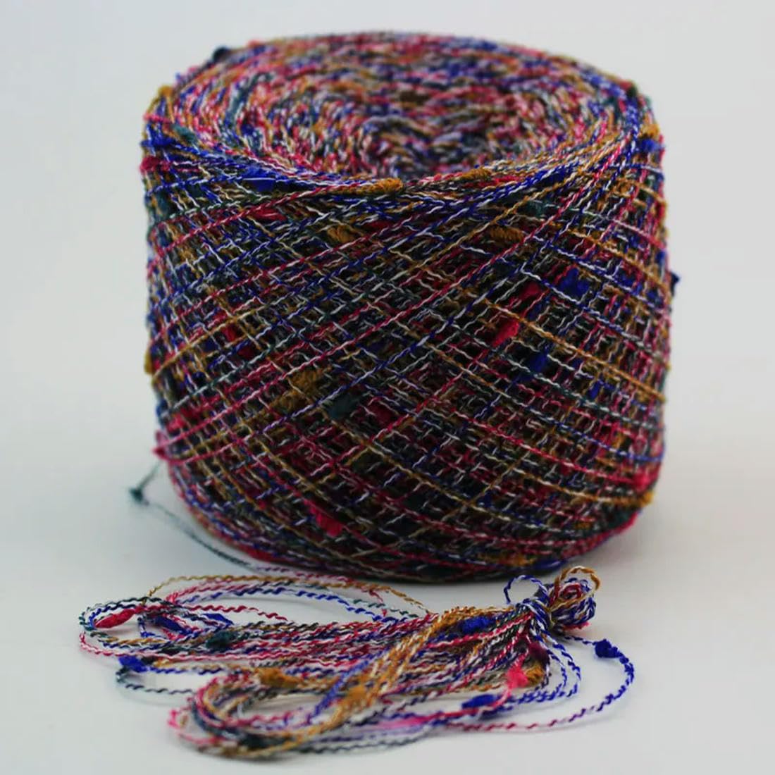 250 g Filato di Cotone Mercerizzato Tinto, Lino, Fantasia, Filato per Uncinetto a Mano, Filo per Maglieria