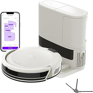 Shark Navigator Robot Vacuum, Bagless Self-Empty Base, 30-Day Capacity Self-Empty Base and SmartPath Navigation, White, AV2110S