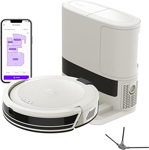 Shark Navigator AV2110S - Aspiradora robot con base autovaciante de 30 días sin bolsa, potente succión, navegación SmartPath, cepillo autolimpiante,