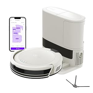 Shark Navigator Robot Vacuum with Bagless 30-Day Capacity Self-Empty Base Powerful Suction SmartPath Navigation Self-Cleaning Brushroll for Carpets