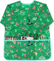 Vista 14 de Paquete de 2 batas de arte para niños, con manga larga y 3 bolsillos para edades de 3 a 8 años