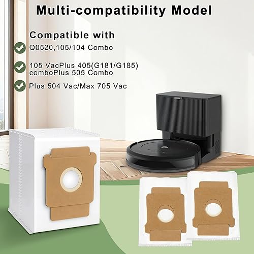 Miniatura 2 de Paquete de 16 bolsas de vacío para Roomba 105 Vac, compatibles con 105 ComboPlus 405 ComboPlus 505 ComboMax 705 Vac205 VacPlus 504 Vac, bolsas de