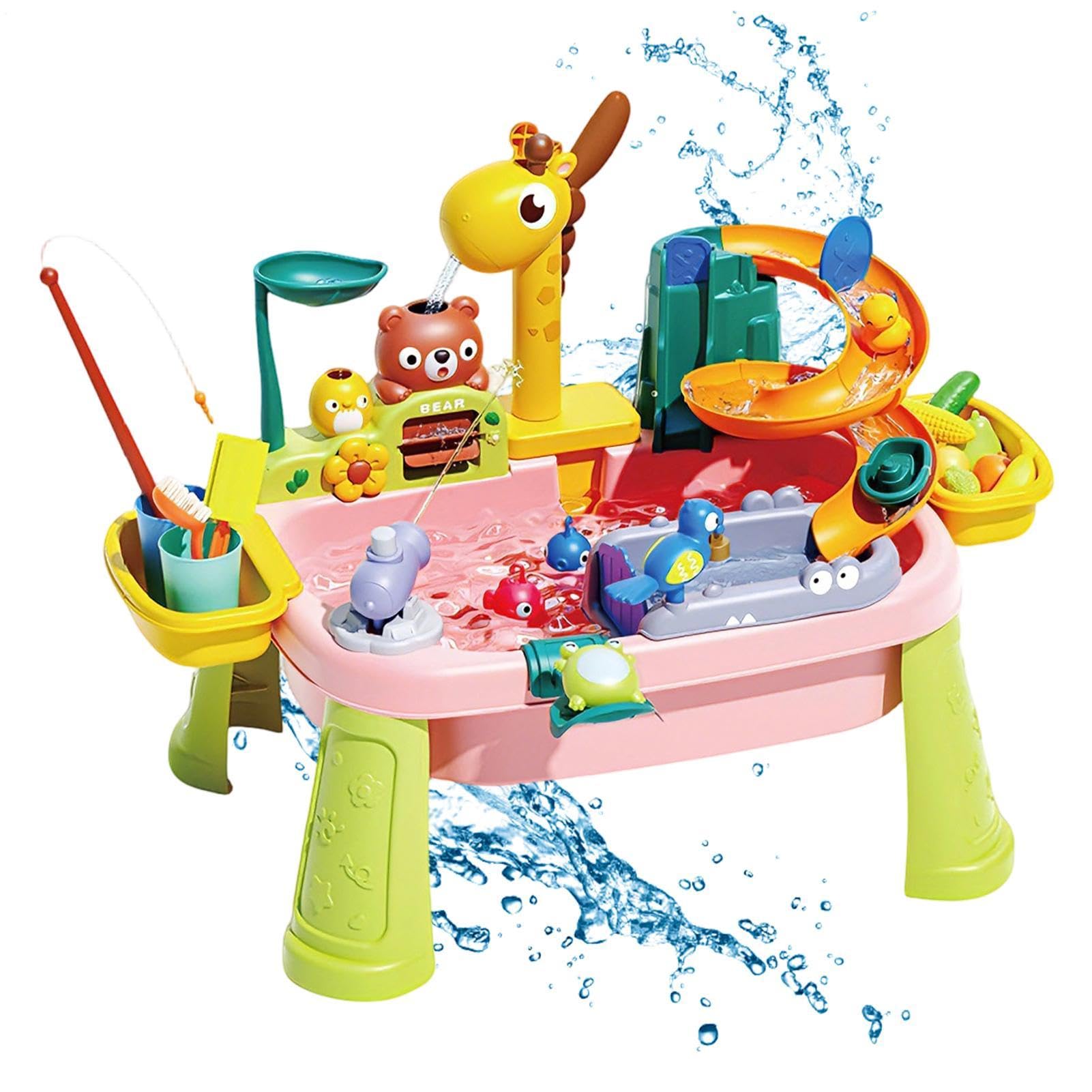 Wassertisch,Lehrreiches Angelset mit niedlichem Giraffenhahn,Sommer Plansch-Aktivitätstisch | Für Und Mädchen Kognitive Entwicklung Hand-Auge-Koordination Rollenspiel Interaktion