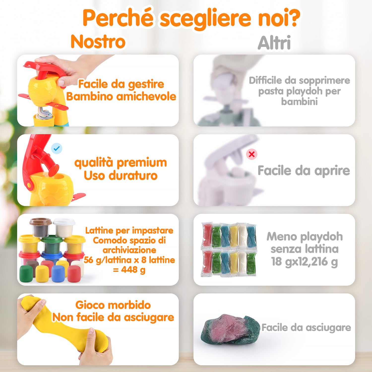 PLAY 2 In 1 Formine Plastilina Per Bambini, Plastilina Macchina Gelato