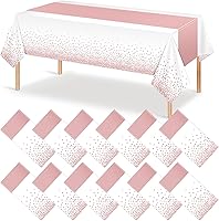 Vista 54 de 3 manteles blancos y plateados para decoración de fiesta, mantel de plástico blanco impreso, mantel rectangular desechable para cumpleaños, boda