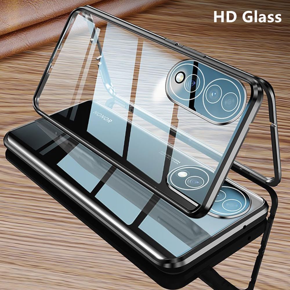 Fiokxie Anti Peep Magnetic Custodia per HONOR 200 Cover 360 Gradi Protettiva Case Adsorbimento Magnetico Paraurti in Metallo Anti Spia Custodia