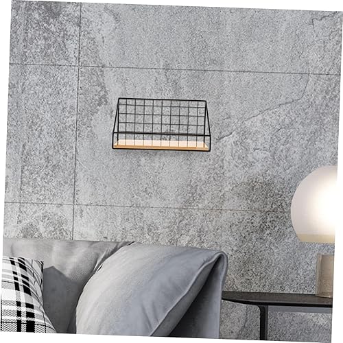 Miniatura 9 de VOSAREA Estante de almacenamiento único montado en la pared, marco de madera de hierro para el hogar, cocina, baño, inauguración de la casa