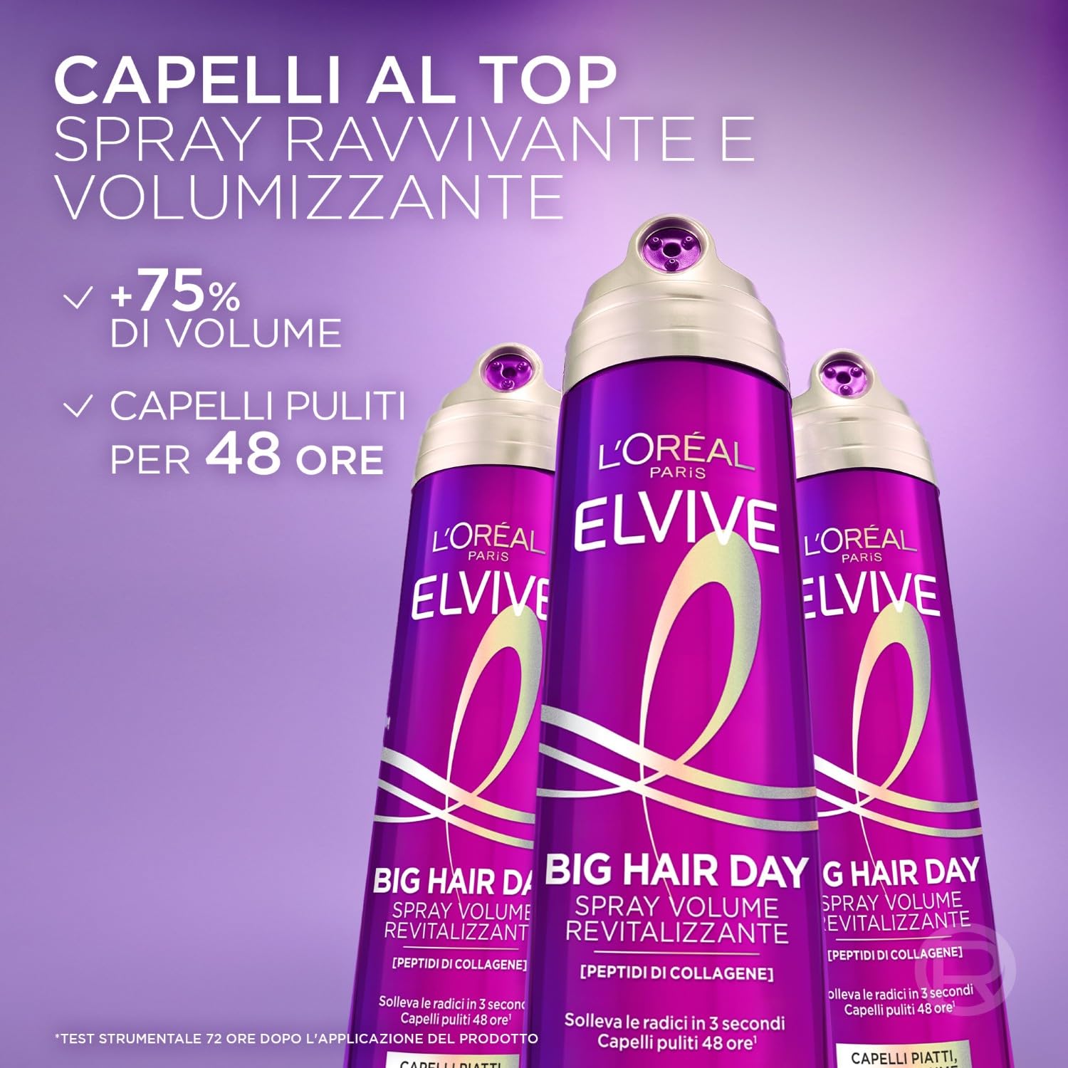 L'Oréal Paris Elvive Spray Rivitalizzante, Per Capelli Fini e Sottili, Effetto Volume Istantaneo, Con Peptidi di Collagene, Erogatore Multi-Getto, Big Hair Day, 200 ml - 4
