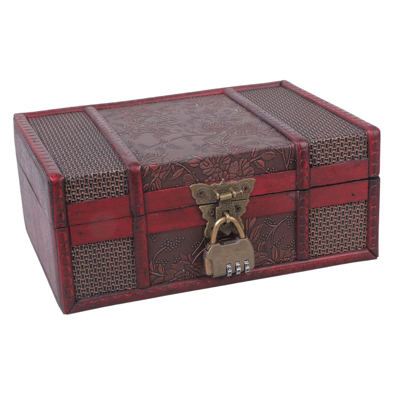 carotoe Retro Styles Sturdy Wood Storage Box for Jewelry and Small Items with Craftsmanship and Elegant Charm Density Board Organizers