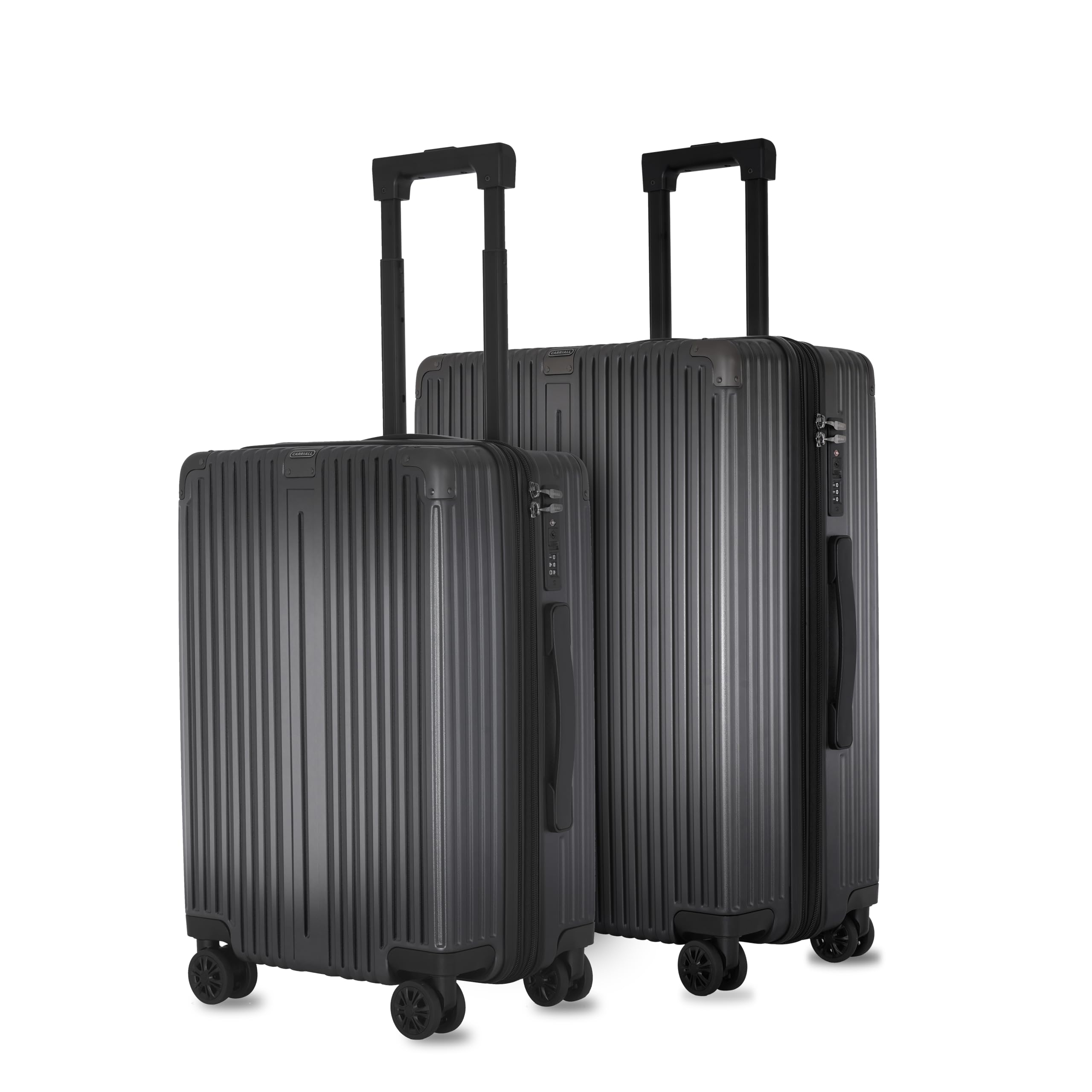 Meta Luggage Polycarbonate Hard-Sided Expandable Trolley Bag | Suitcase for Travel & Business | 8 Spinner Wheels | Trolly Bag for Men & Women (Grey, Set of 2 (Cabin + Medium)-image-47