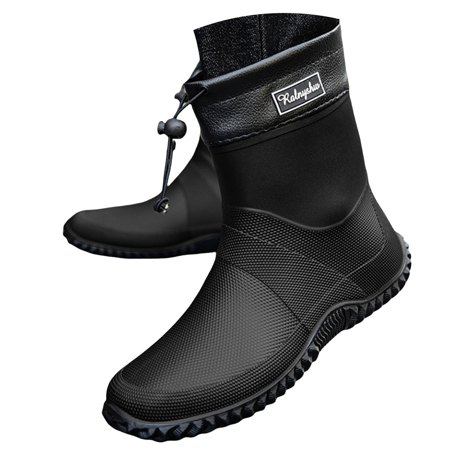 Bottes en caoutchouc pour hommes et femmes Bottes de pluie courtes en plastique Chaussures de pluie imperméables Slip On Bottes de jardin tendance pour homme Chaussures de jardin confortables pour la