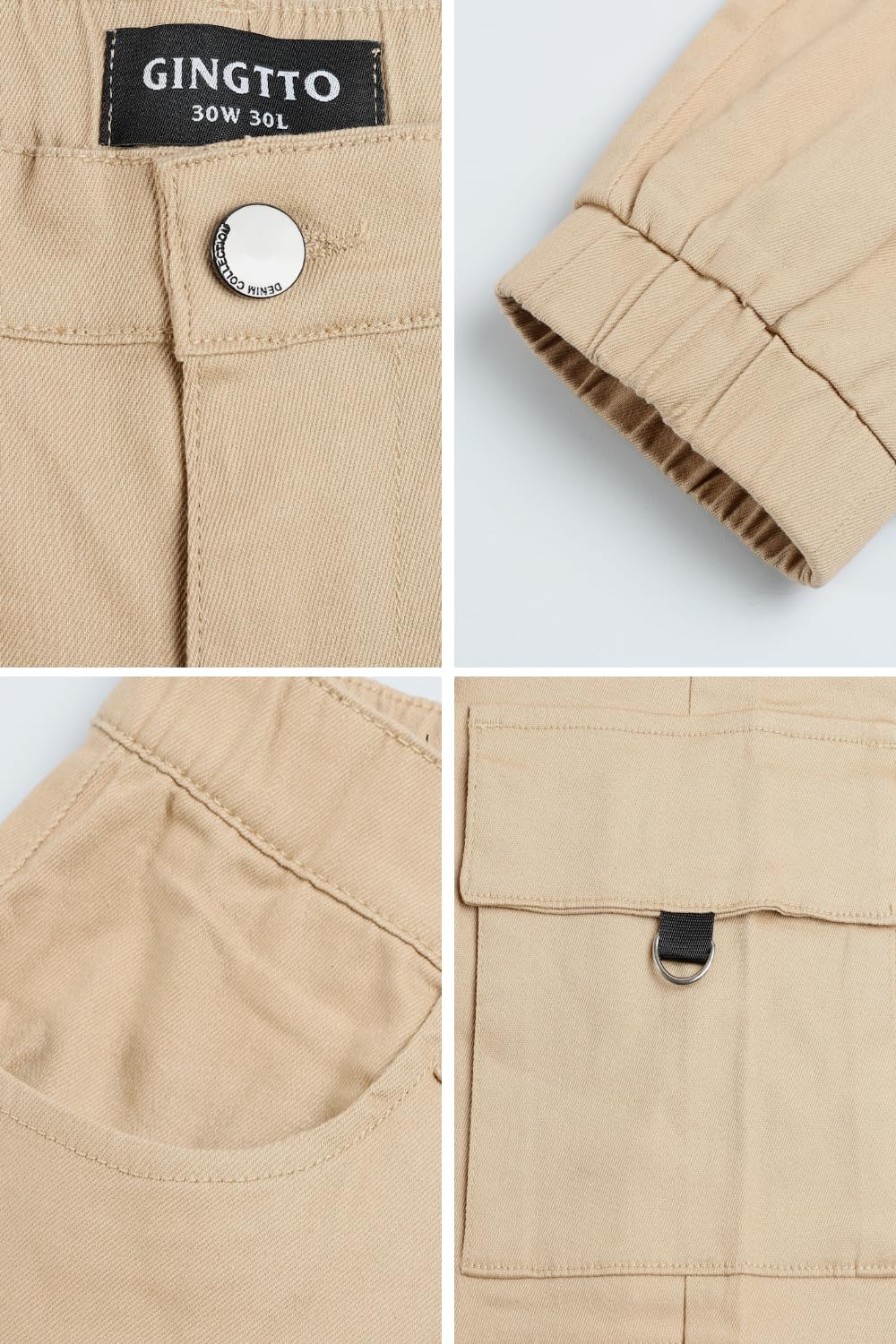 GINGTTO Pantalones Cargo Hombre Slim Elásticos Jogger
