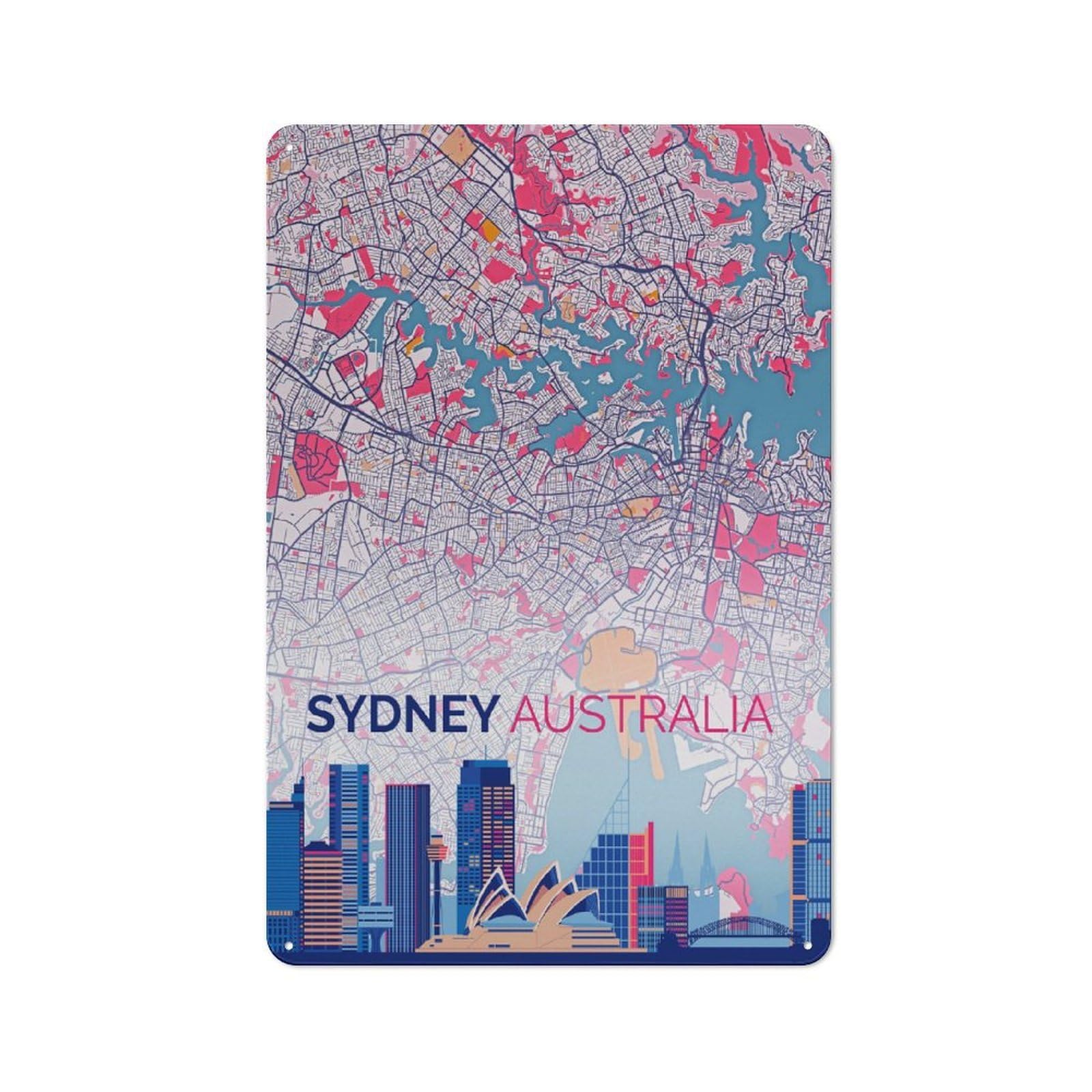 Shed Style Sydney Shed Metal Sign 30x20cm, Shed Wall Decor for Shed, Garden Room, Porch Or Garage