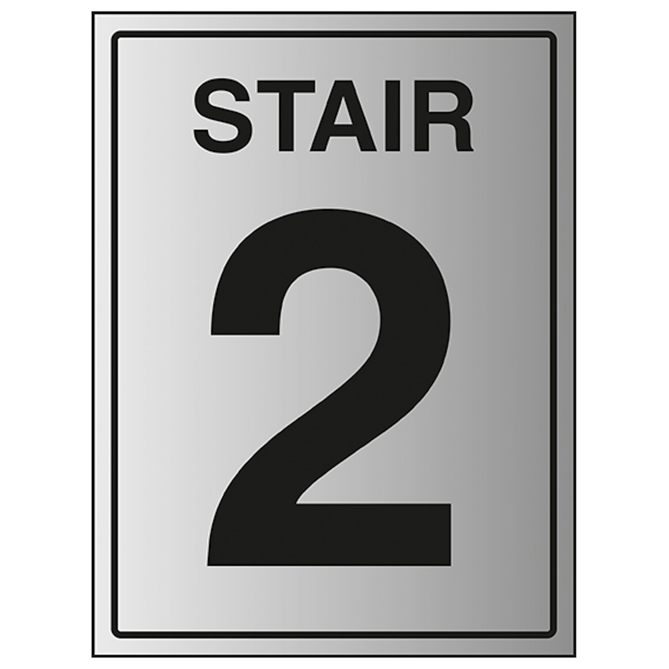 V Safety Stair 2 200 x 300 mm - 1.6mm Aluminium Effect Rigid Plastic Safety Sign