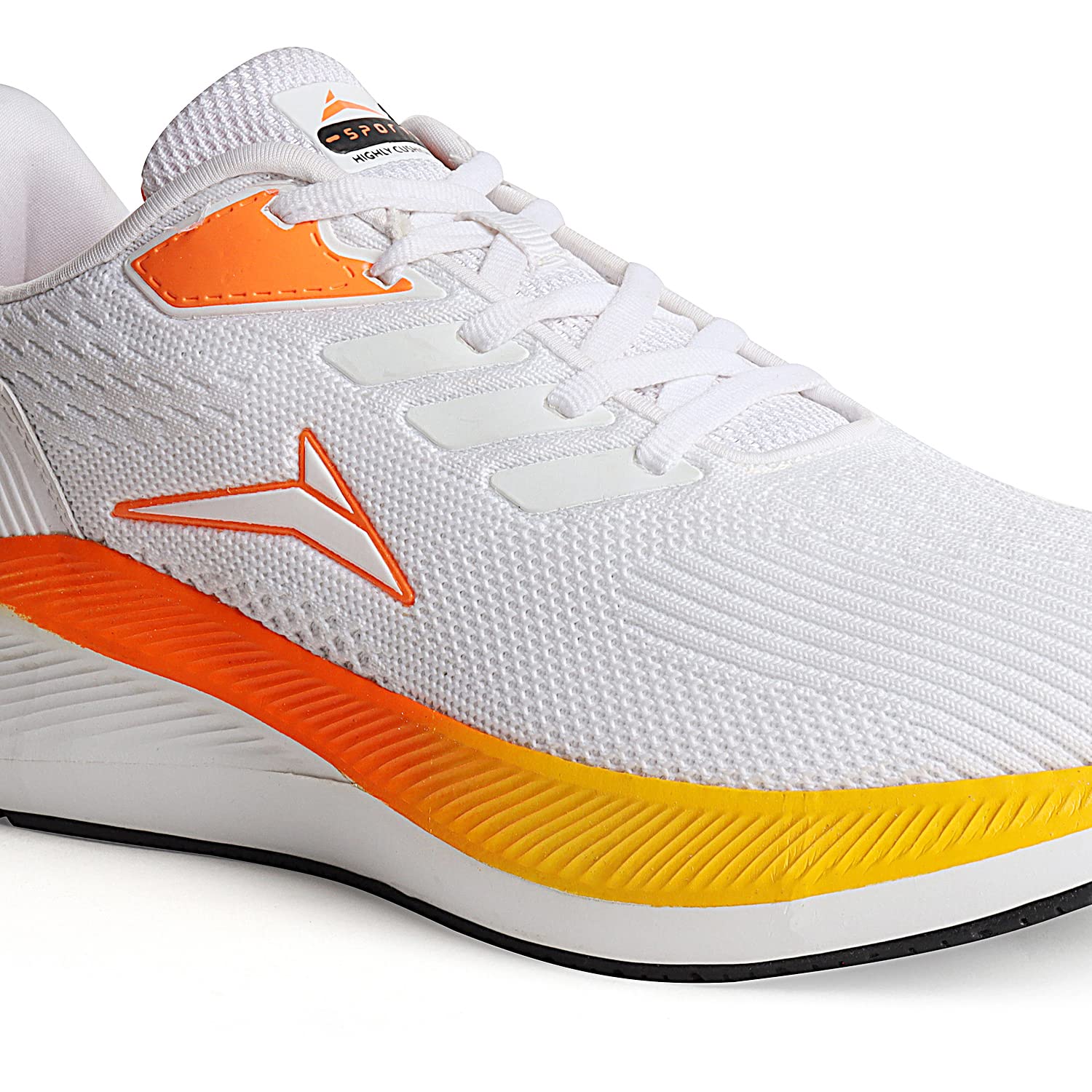 JQR Zoom Sports, correr, caminar, gimnasio, zapatos de entrenamiento para hombres, elegantes, transpirables, ligeros, cómodos, WHT/ORG, 8 UK