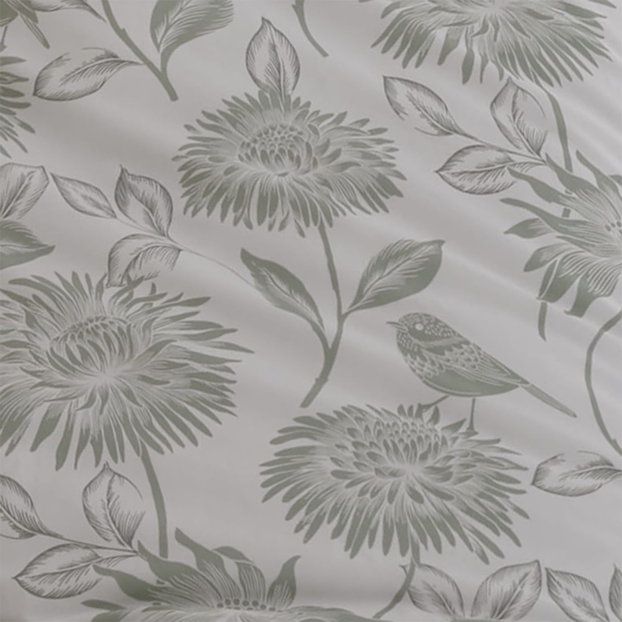 Dreams & Drapes Diseño – Crisantemo – Juego de Funda nórdica de fácil Cuidado – Tamaño de Cama Doble en Color Verde