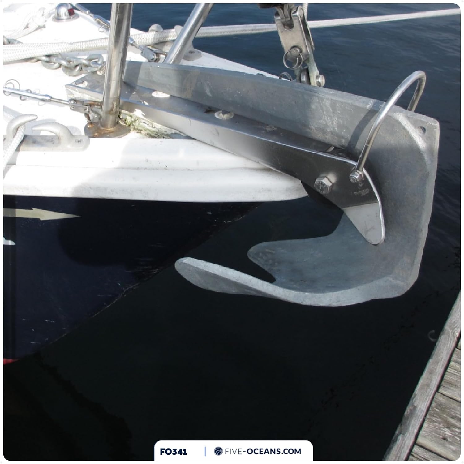 Five Oceans Bruce Style Claw Anchor, Boat Anchor, Multiple Sizes, for Pontoon, Kayaks, Paddle Boards, Fishing Boats, Bass Boats, Sport Boats, Sportyachts, Sailboats