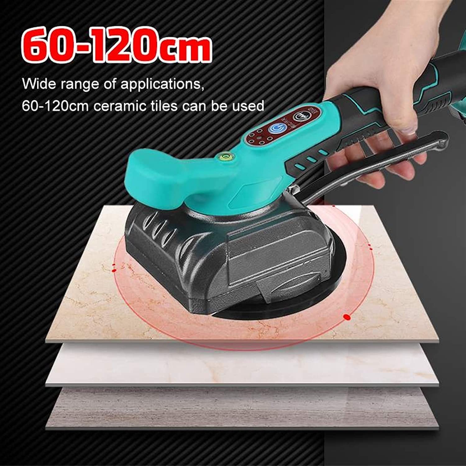 Herramienta de vibración de baldosas Máquina de baldosas de baldosas de 48 V Vibrador de baldosas Máquina de colocación de pisos Vibrador de piso automático ajustable Herramientas de nivelación Vibrad