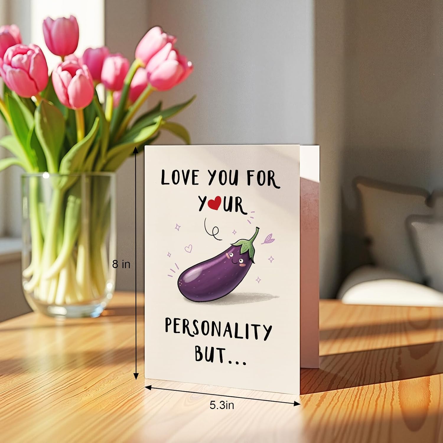 Qiliji Naughty Valentine's Day Card for Husband Boyfriend, Funny Valentine's Day Card for Men, Valentines Gift from Wife Girlfriend, Love You for Your Personality - Image 6
