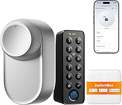 SwitchBot Lock Ultra, Cerradura Inteligente WiFi con Teclado De Pantalla Táctil, Huella Dactilar, Cerradura Electrónica con Batería Recargable, Compatible con Cilindro Europeo, Matter/Alexa/Google