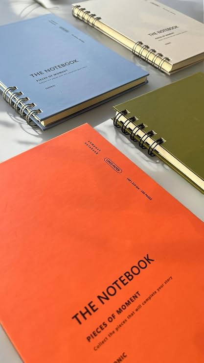 Difference Promotion Spiral 80 Leaf Square A5 Notebook, Notepad, School Notebook, 4 Different Color Options (04 Orange Coral)