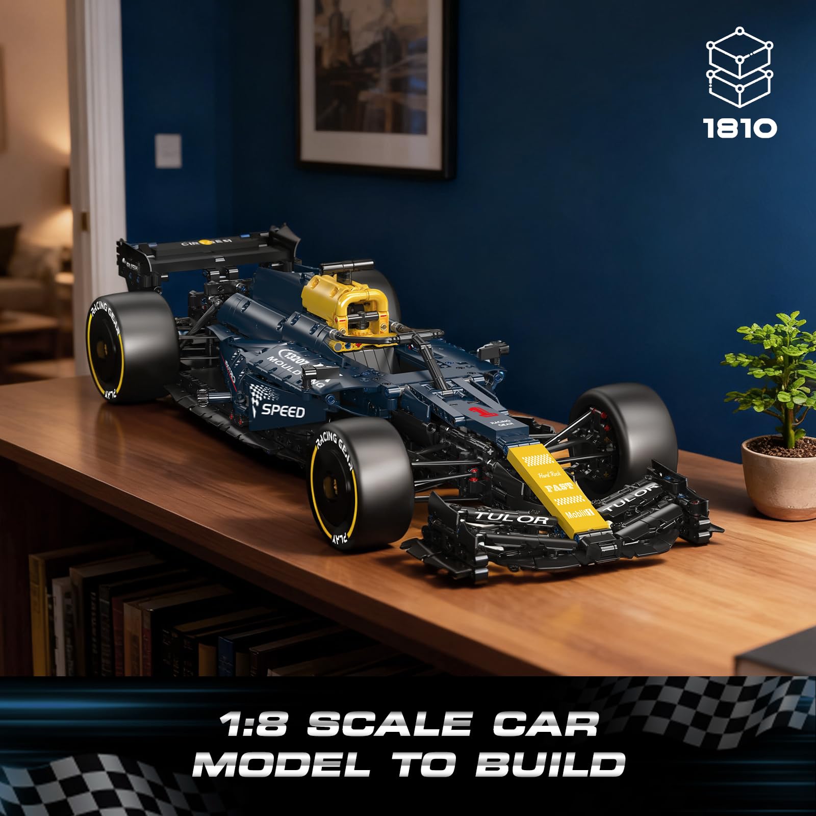Mould King 13207 Juego de construcción de Coche Deportivo técnico, supercoche estático para exhibición, Modelo Coleccionable de Bloques para 14+, 1810 Piezas