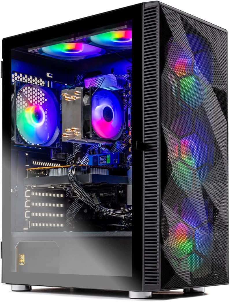 Product image of Skytech Gaming Storm Desktop PC, Ryzen 7 5700 3.7 GHz (4.6GHz), NVIDIA RTX 5060 Ti 8GB, 1TB NVMe SSD, 16GB DDR4 RAM 3200, 650W Gold PSU, Wi-Fi, Win 11