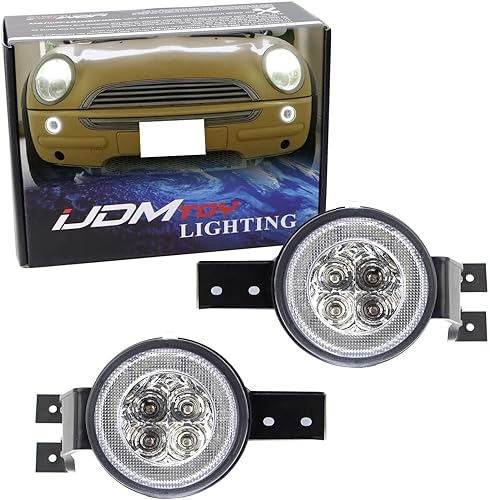 iJDMTOY - Luz de estacionamiento con luz LED blanca DRL para luces de estacionamientointermitentes compatibles con 02-06 MINI Cooper R50 R53