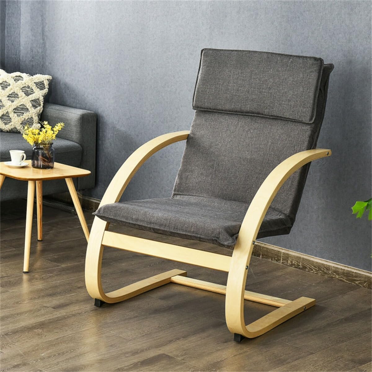 Kiddie Rocker - Blue Cushioned Wooden Chair for Toddlers, Children's Reading and Play Chair for Home or Classroom (Ages 2-6)