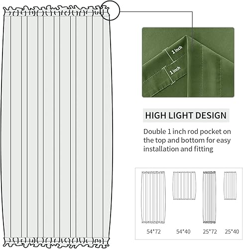 Miniatura 81 de DWCN Cortinas para puerta francesa: cortina térmica con bolsillo para barra para puertas con ventana de cristal, puertas de cocina y patio