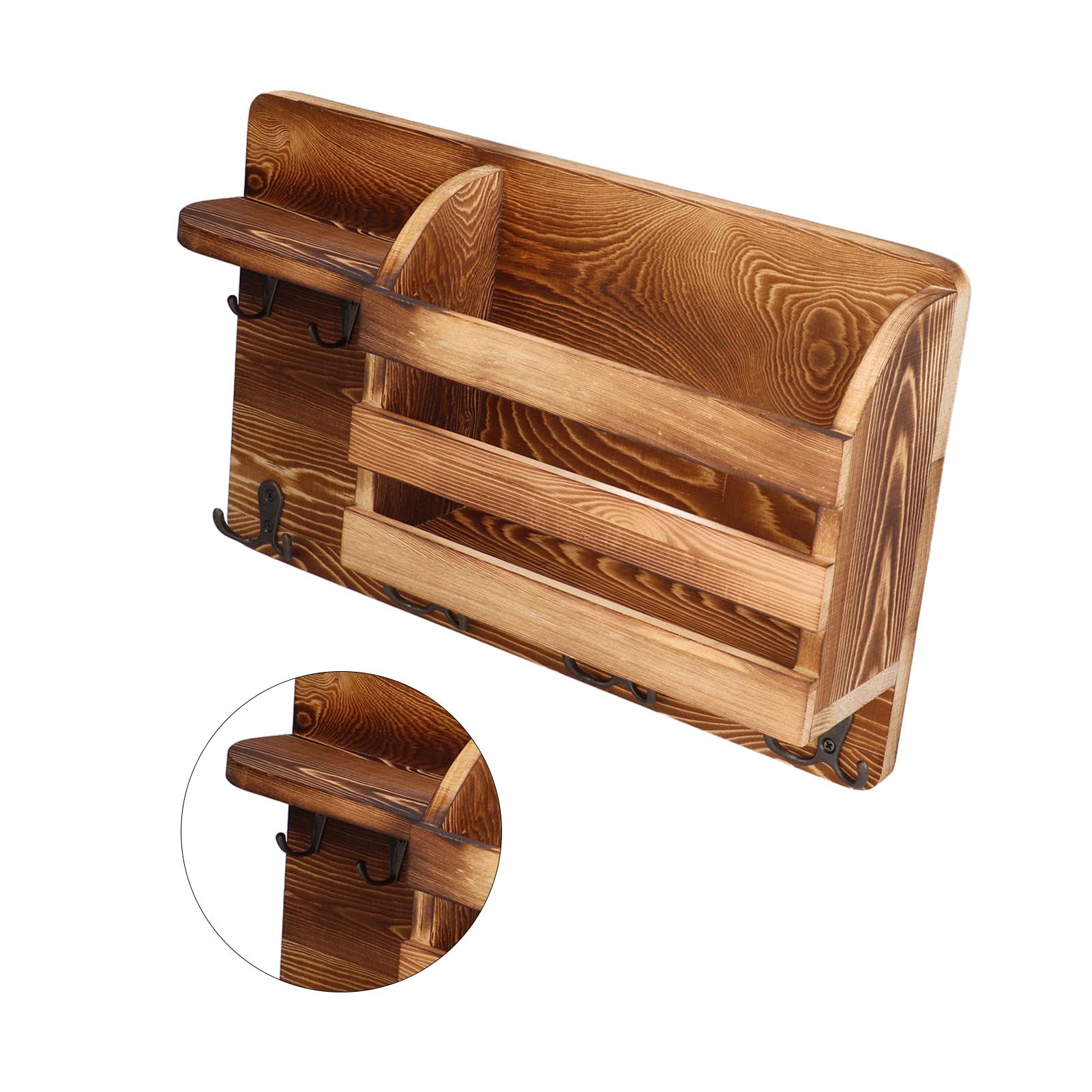 Mensole Sospese, Mensole Vintage a Parete da 15,7 X 9,9 Pollici, Supporto Multiuso in Legno per Soggiorno, Balcone e Altri Spazi