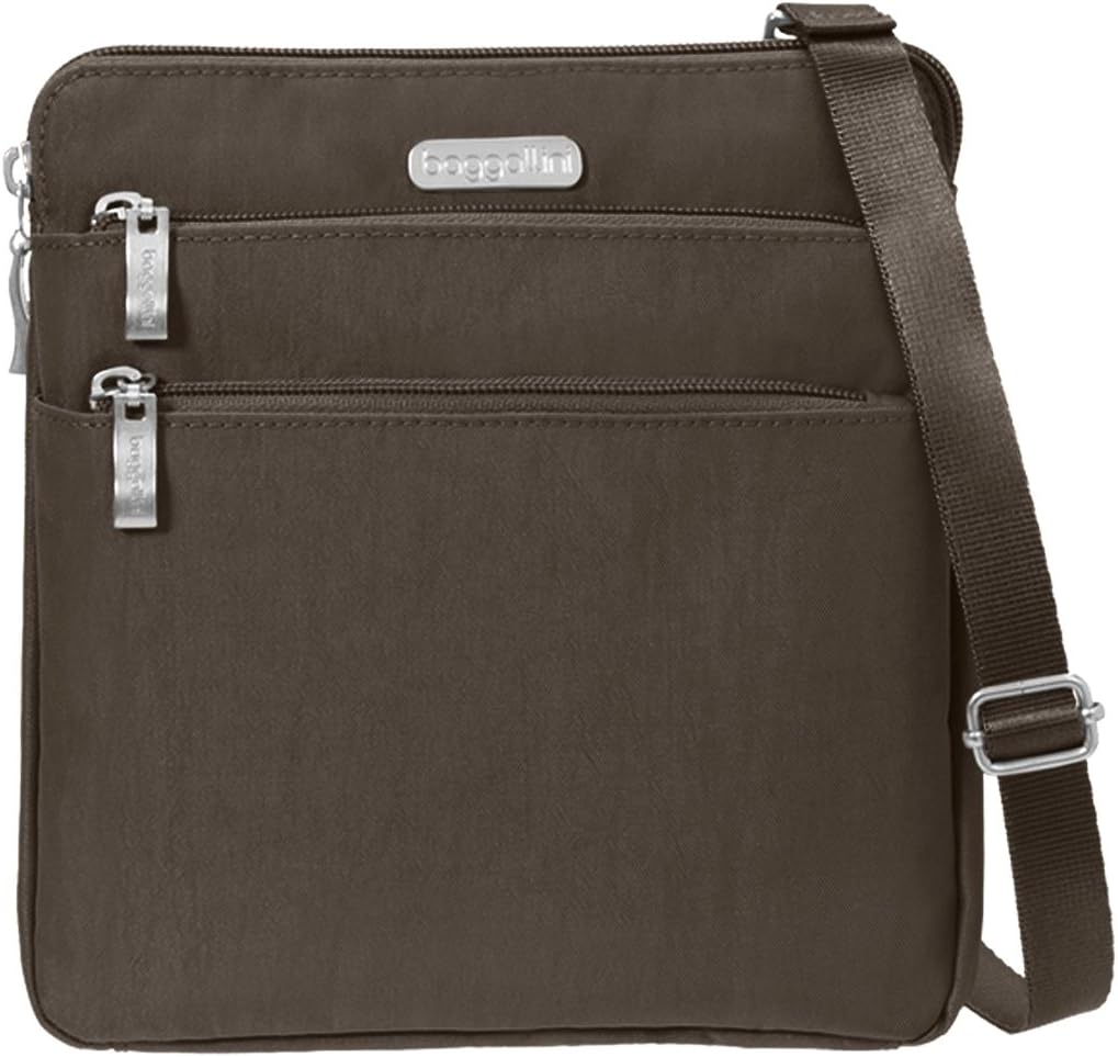 Baggallini Zipper Crossbody Travel Bag, Mocha, One Size