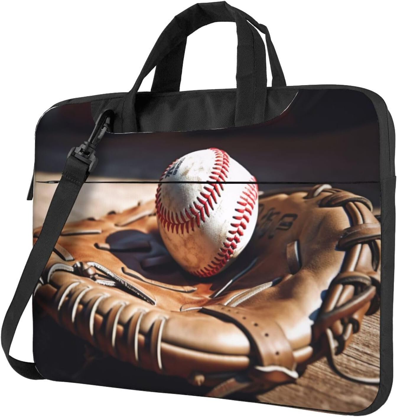 Baseball And Glove Print Laptop Bag, Shoulder Messenger Bag Case Sleeve For 13 Inch 14 Inch Laptop Briefcase 15.6 Inchâ€¦