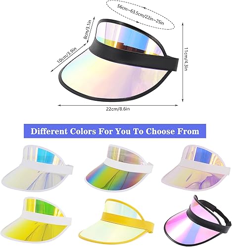 Miniatura 40 de Surkat Viseras solares transparentes de plástico con protección UV, sombrero para la cabeza, sombrero para golf, tenis, playa, ciclismo 1 paquete