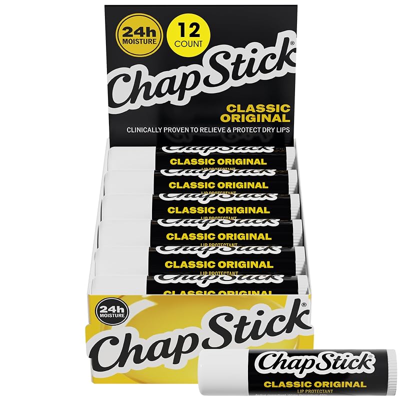 Bálsamo labial clássico original ChapStick, pacote com 12