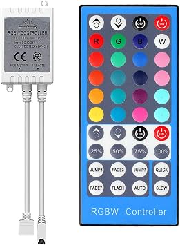 SUPERNIGHT RGBW LED Light Strip Remote Controller, 40 Keys IR Remote Controller Replacement for SMD 3528 5050 Flexible LED Strip Lights
