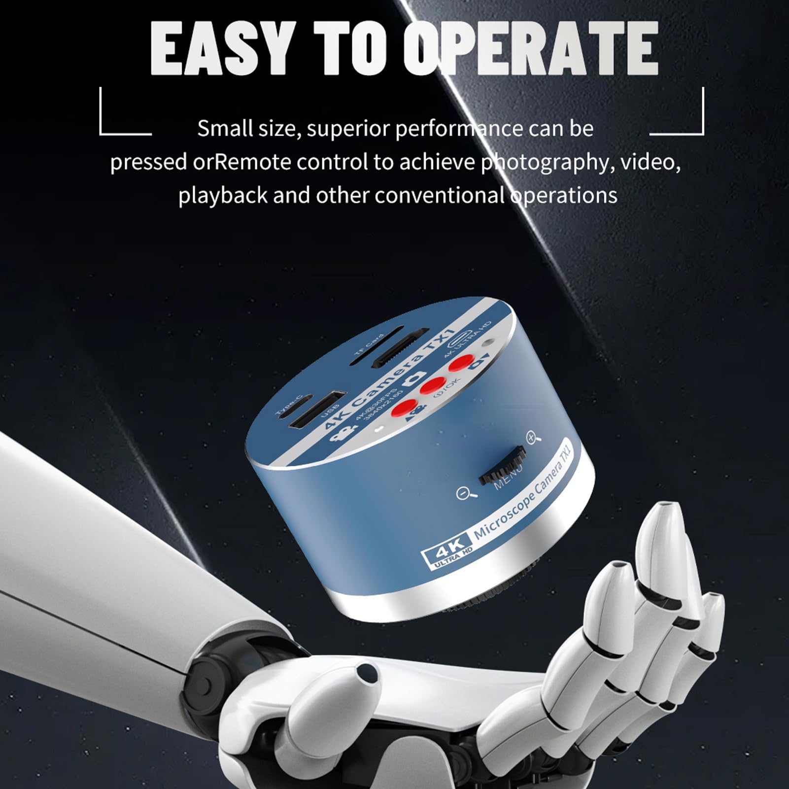 Cámara Microscópica 4K con Sensor IMX678 y Lente de 1/1,8 Pulgadas para Laboratorio Microscopio Digital Cámara de Vídeo y Fotografía con Salida Dual UE
