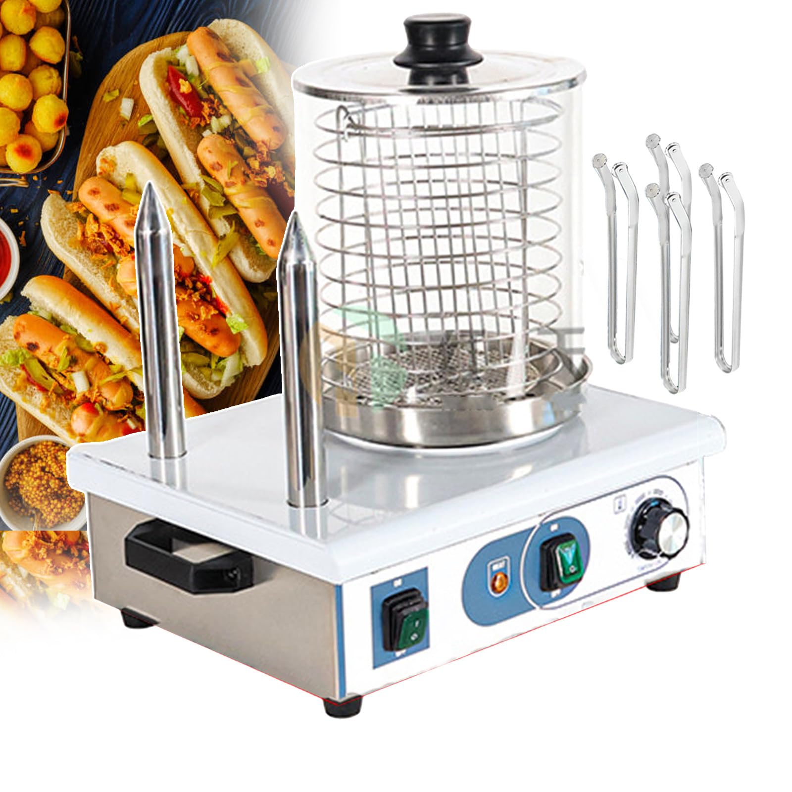 UMJIGF Hot Dog Maker Sausage Grill Cooker | Commercial Electric Hot Dog Steamer | Electric Contact Grills,