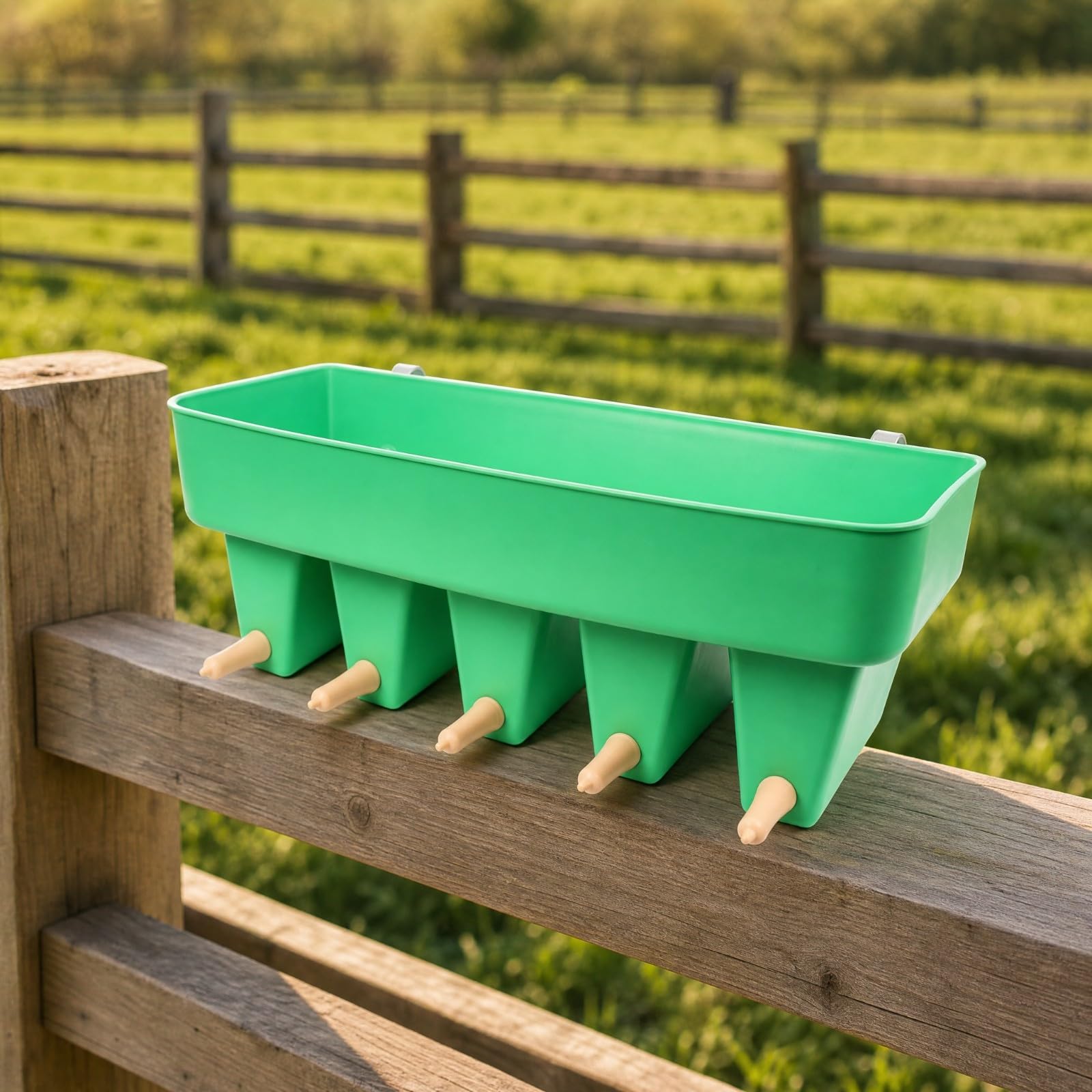 Secchio per l'alimentazione dei Vitelli | Facile da Pulire, Secchio Multialimentazione per Vitelli con Scomparti, Pratico, Fienili, Secchio 3 Beccucci