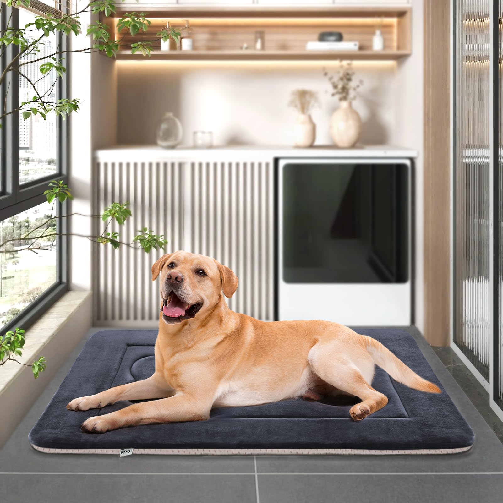 JoicyCo Dog Bed Soft Dog Crate Pad Mat for Medium/Large Dogs 36 in Non