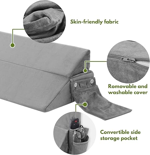 Miniatura 6 de Almohada de cuña para cama King, almohada de cabecero, relleno de espacio de cama ajustable y relleno de espacio para colchón (0-7 pulgadas),