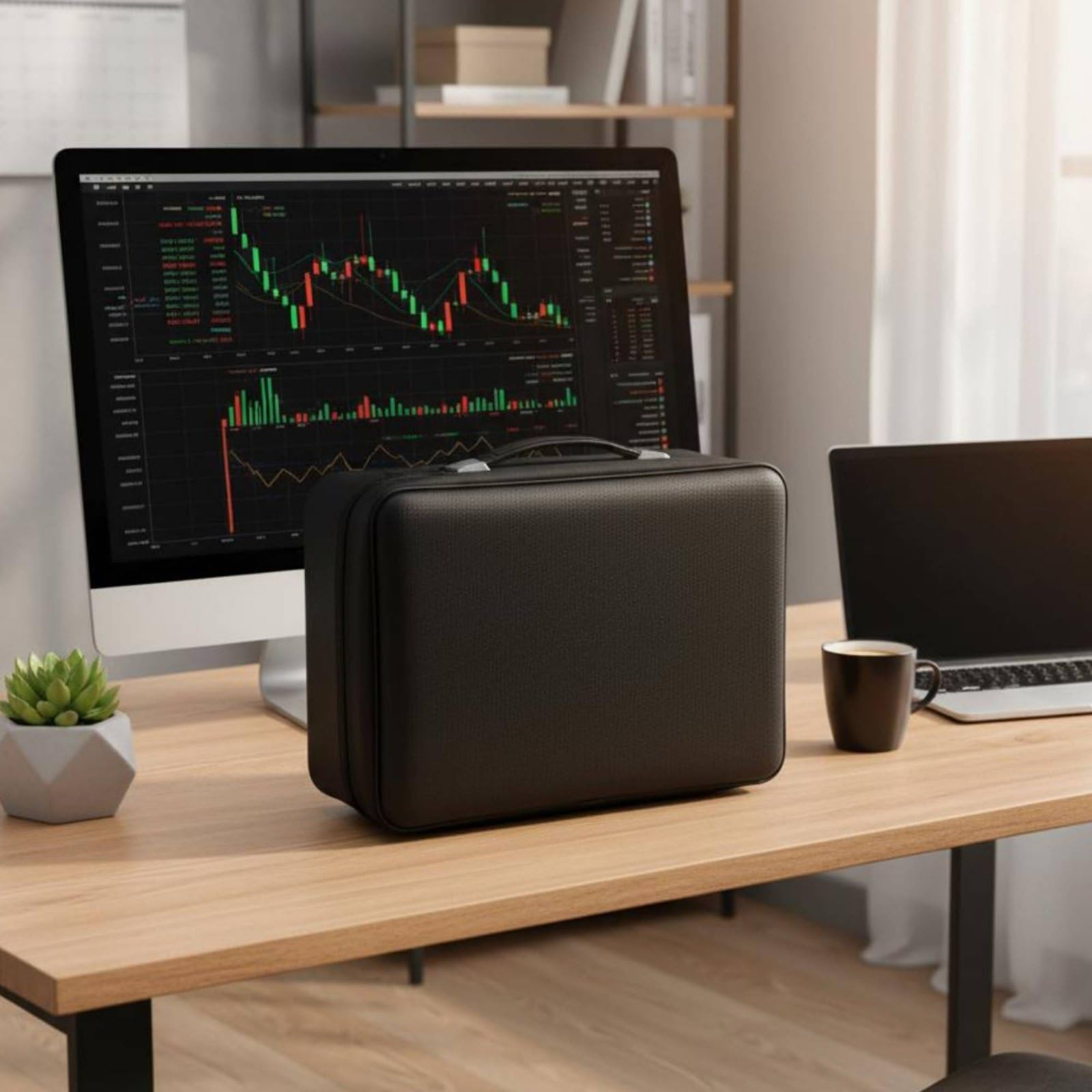 Generic Portadocumenti Ignifugo Borsa Documenti Organizer Valigetta Cartella Espandibile a Fisarmonica in Fibra di Vetro con Dodici Tasche Manico Portatile Adatto per Riunioni Lavoro Spostamenti